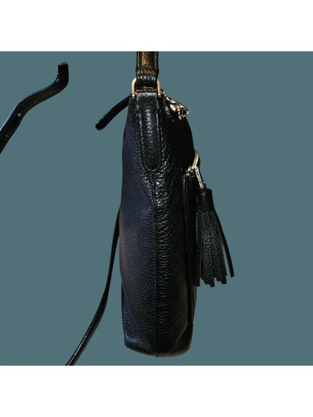 Kate Spade On Purpose Zip Pocket Crossbody Black Leather Bag